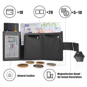 Porte Carte Bancaire Cuir Homme avec Porte-Monnaie